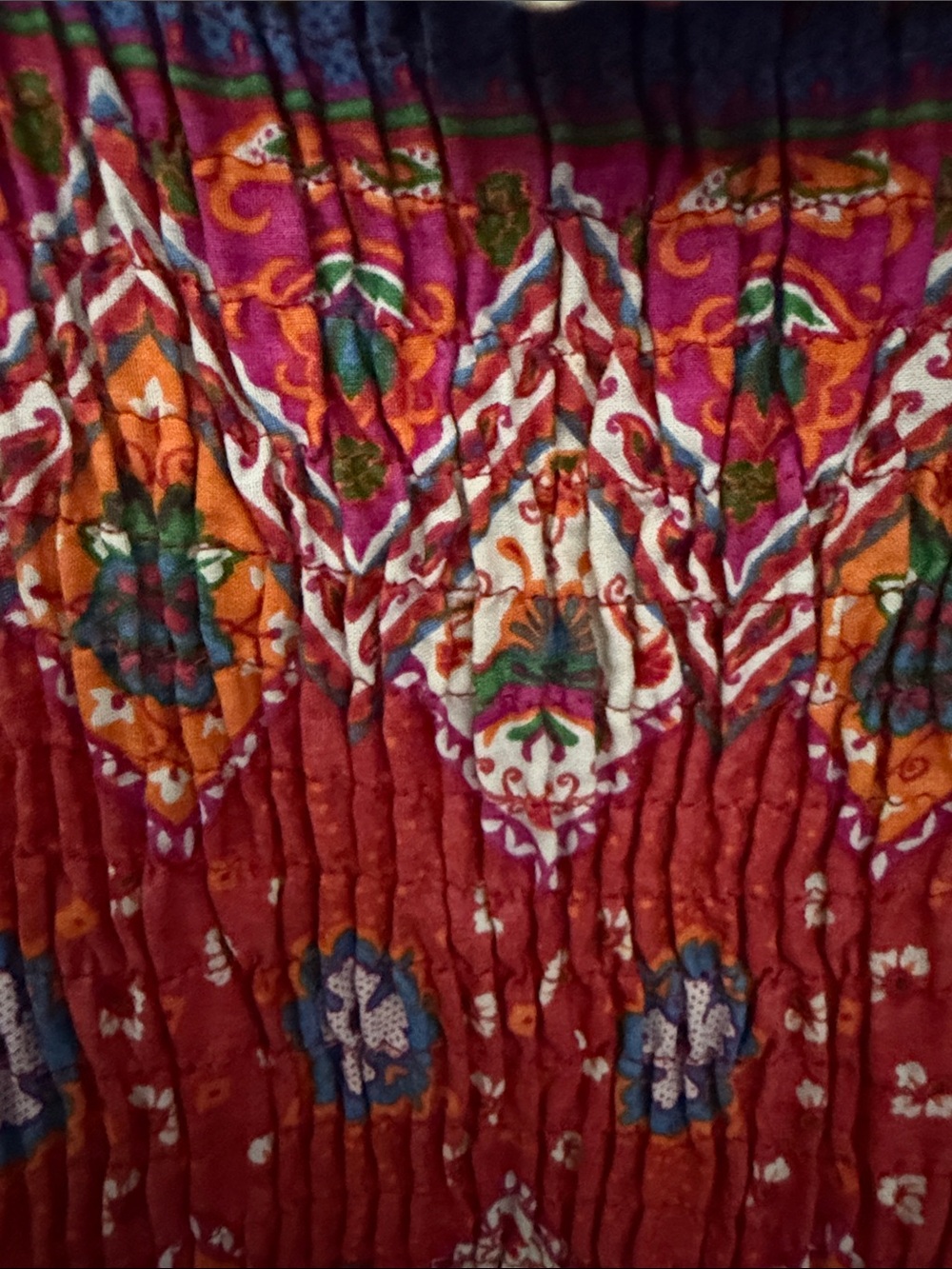 Speed Control New York Boho Floral Smocked Maxi Dress Orange M - Picture 5 of 12
